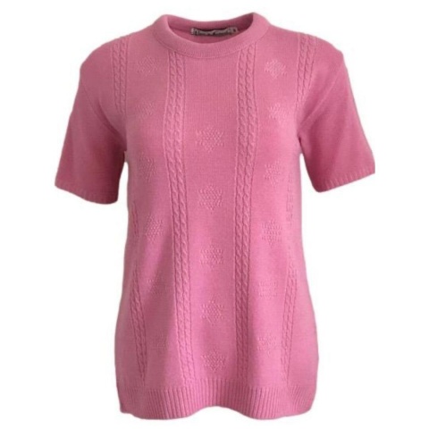 Pure and Natural Dusky Pink Short Sleeve Jumper